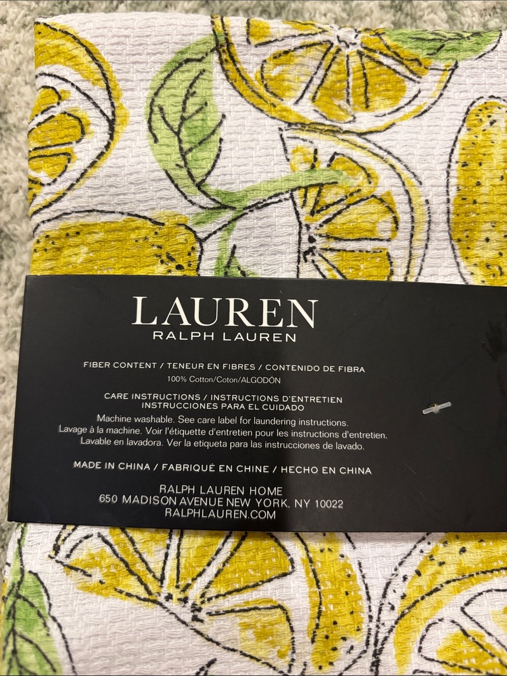 Lauren Ralph Lauren Lemon Kitchen Towels Set of 2 NWT Cotton 17x28” - Picture 9 of 16